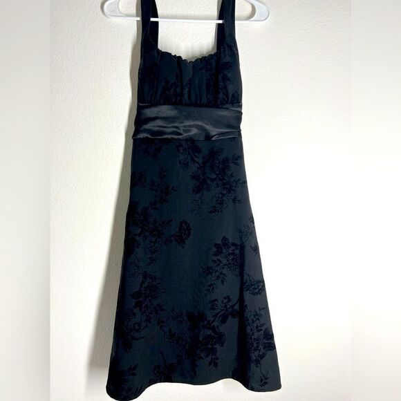 Dressbarn Collection Dress Size 10 Black Tulle Evening Tie Waist - Picture 1 of 16